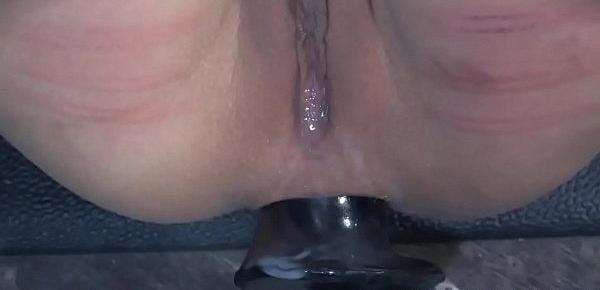  Busty bonded slut gets wet while analy pumped